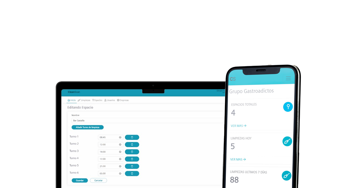 CleanScan app dashboard for smart cleaning management